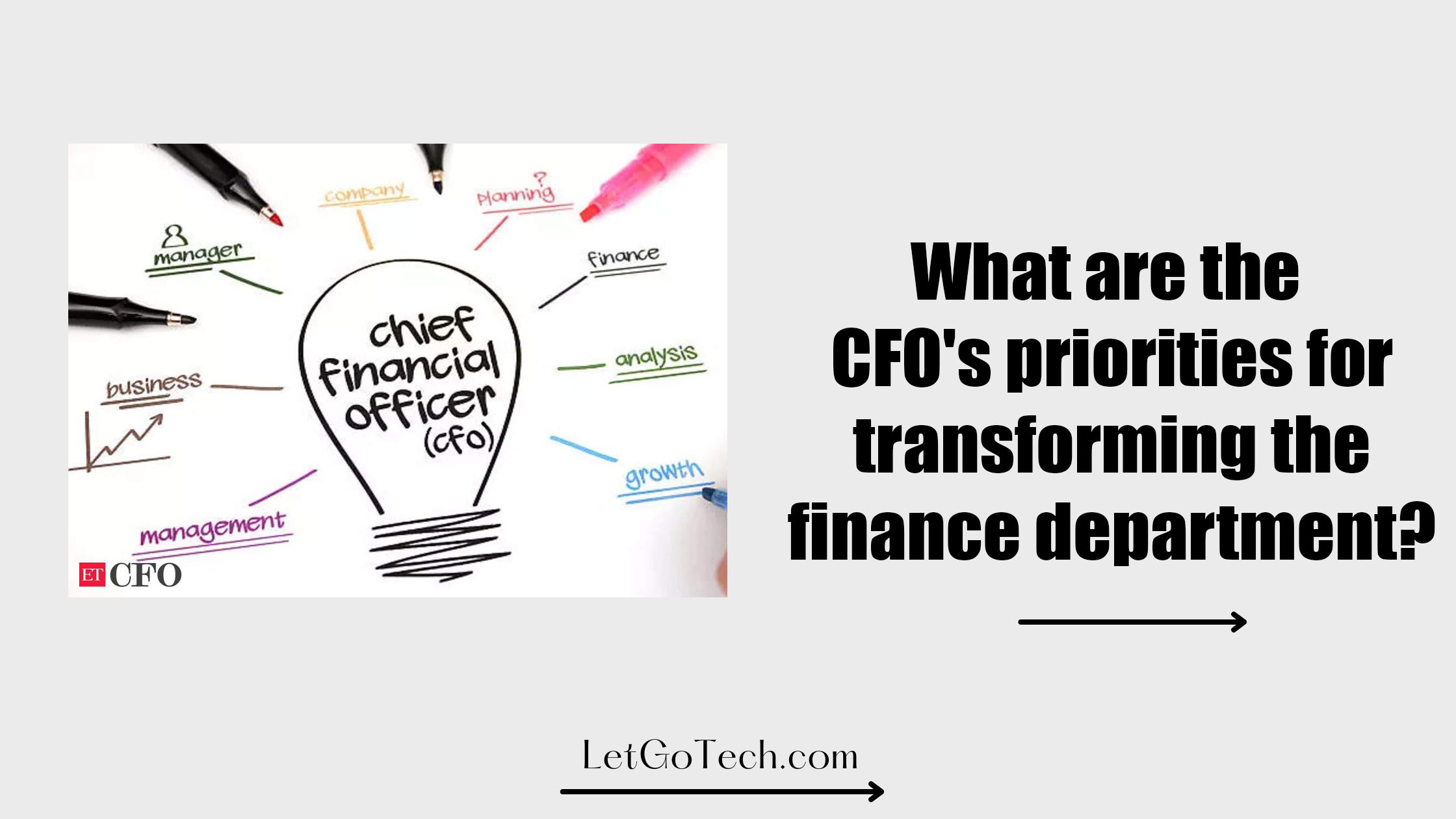 What are the CFO's priorities for transforming the finance department